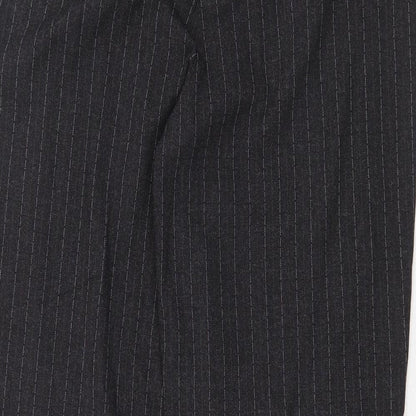 David Emmanuel Womens Grey Striped Polyester Dress Pants Trousers Size 14 Regular Zip