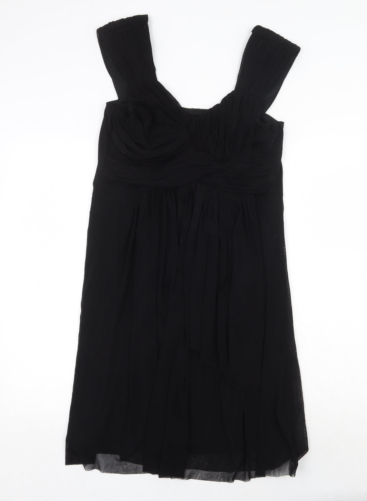 M&Co Womens Black Nylon Trapeze & Swing Size 12 Round Neck Pullover