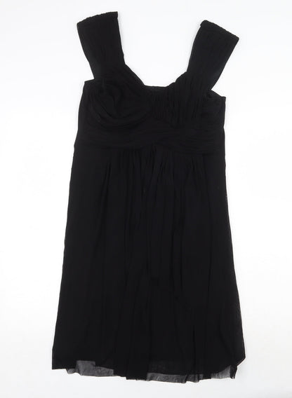M&Co Womens Black Nylon Trapeze & Swing Size 12 Round Neck Pullover