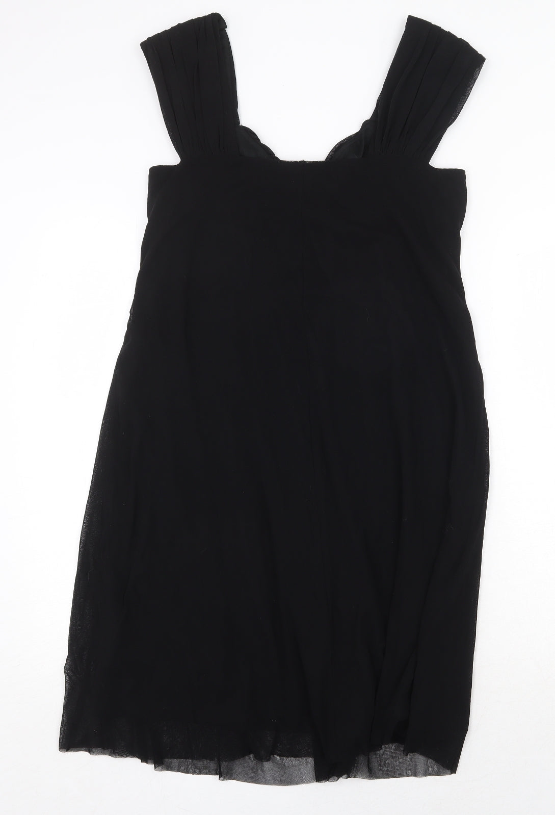 M&Co Womens Black Nylon Trapeze & Swing Size 12 Round Neck Pullover