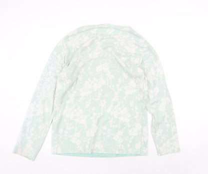 Boohoo Womens Green Round Neck Floral Viscose Pullover Jumper Size S
