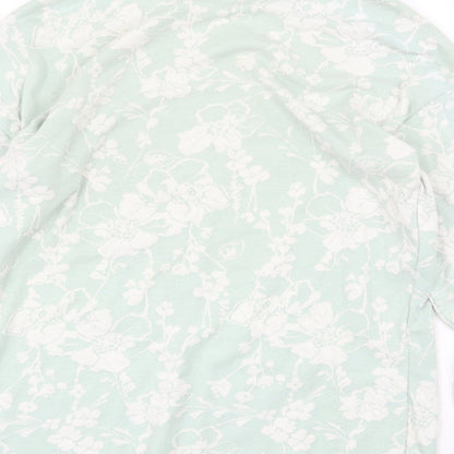 Boohoo Womens Green Round Neck Floral Viscose Pullover Jumper Size S