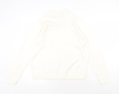 Womens UK Size 14 EWM White Pullover Jumper