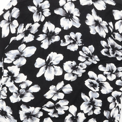 Autonomy Womens Black Round Neck Floral Viscose Pullover Jumper Size L