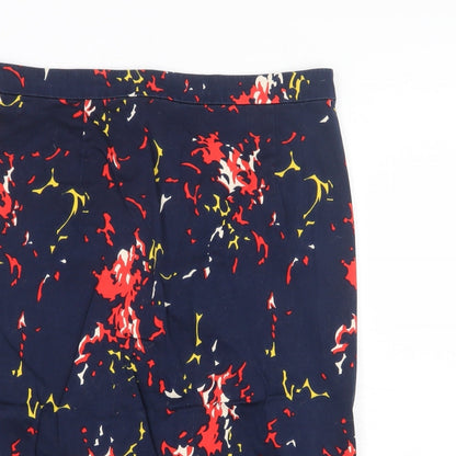 Great Plains Womens Blue Geometric Cotton A-Line Skirt Size 34 in Zip