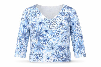 Womens UK Size 14 Kaliko Blue Pullover Jumper