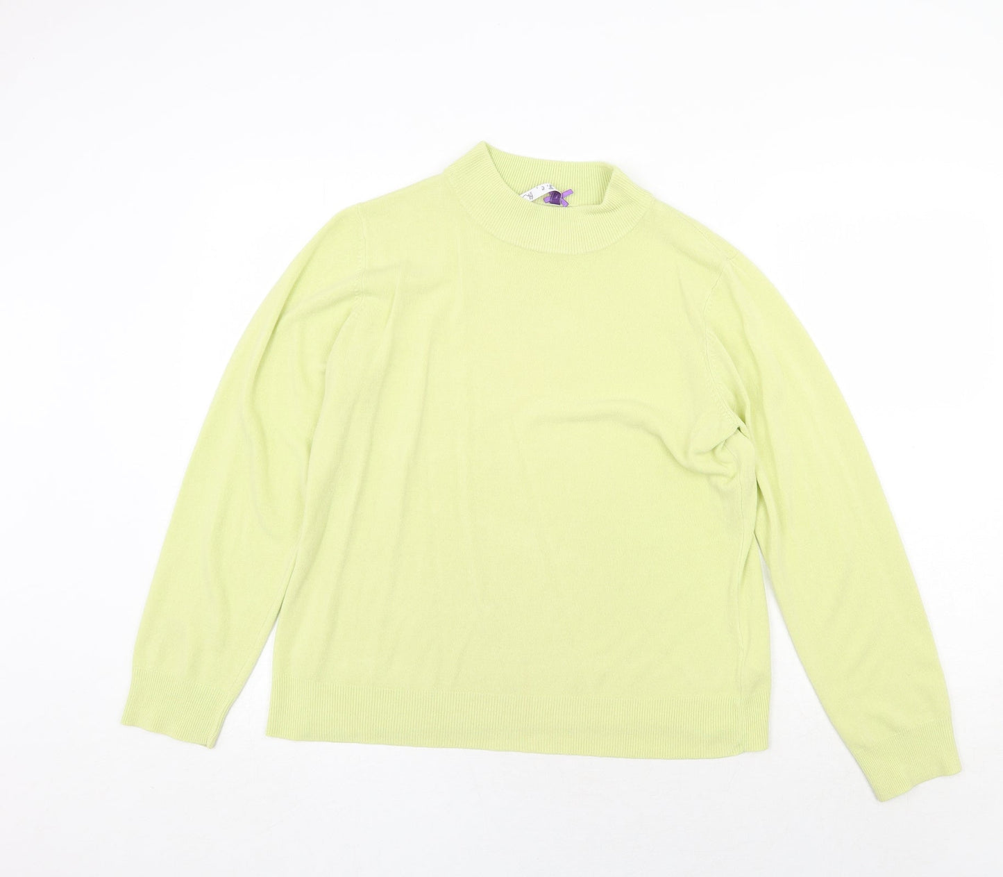 BHS Womens Green High Neck Acrylic Pullover Jumper Size 18