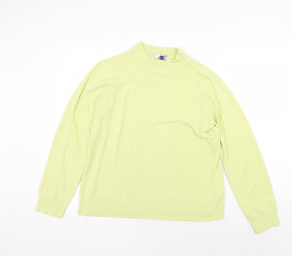 BHS Womens Green High Neck Acrylic Pullover Jumper Size 18
