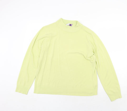 BHS Womens Green High Neck Acrylic Pullover Jumper Size 18