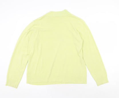 BHS Womens Green High Neck Acrylic Pullover Jumper Size 18