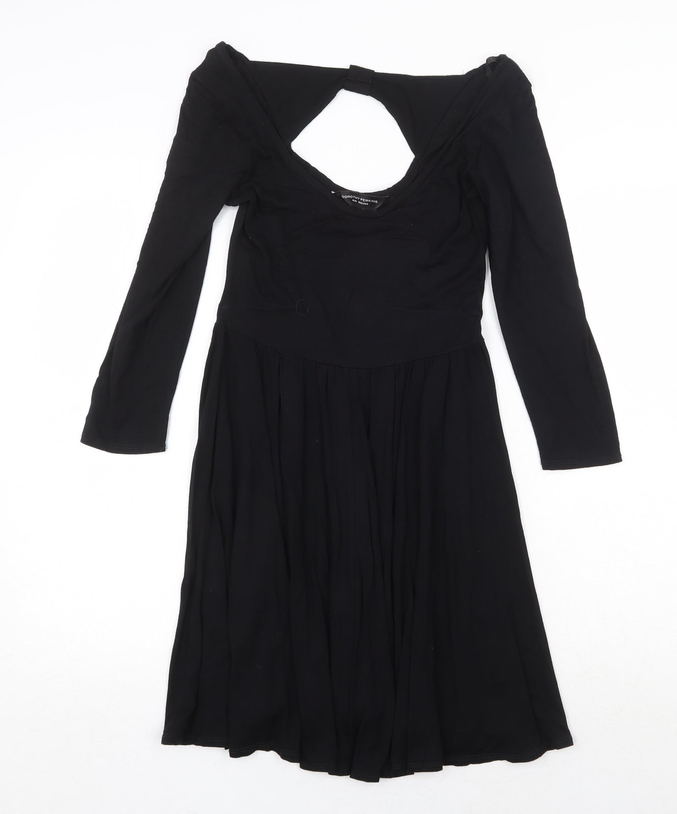 Dorothy Perkins Womens Black Viscose Trapeze & Swing Size 8 Scoop Neck Pullover