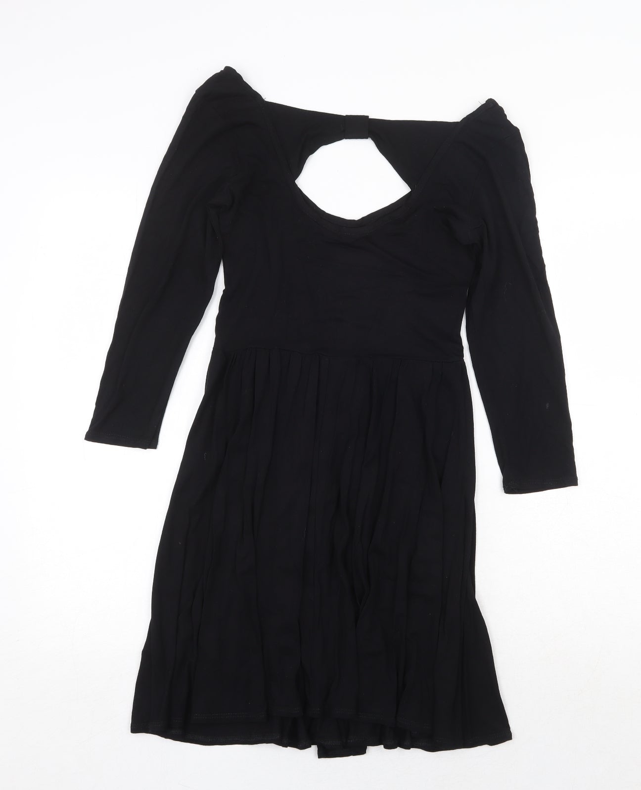 Dorothy Perkins Womens Black Viscose Trapeze & Swing Size 8 Scoop Neck Pullover