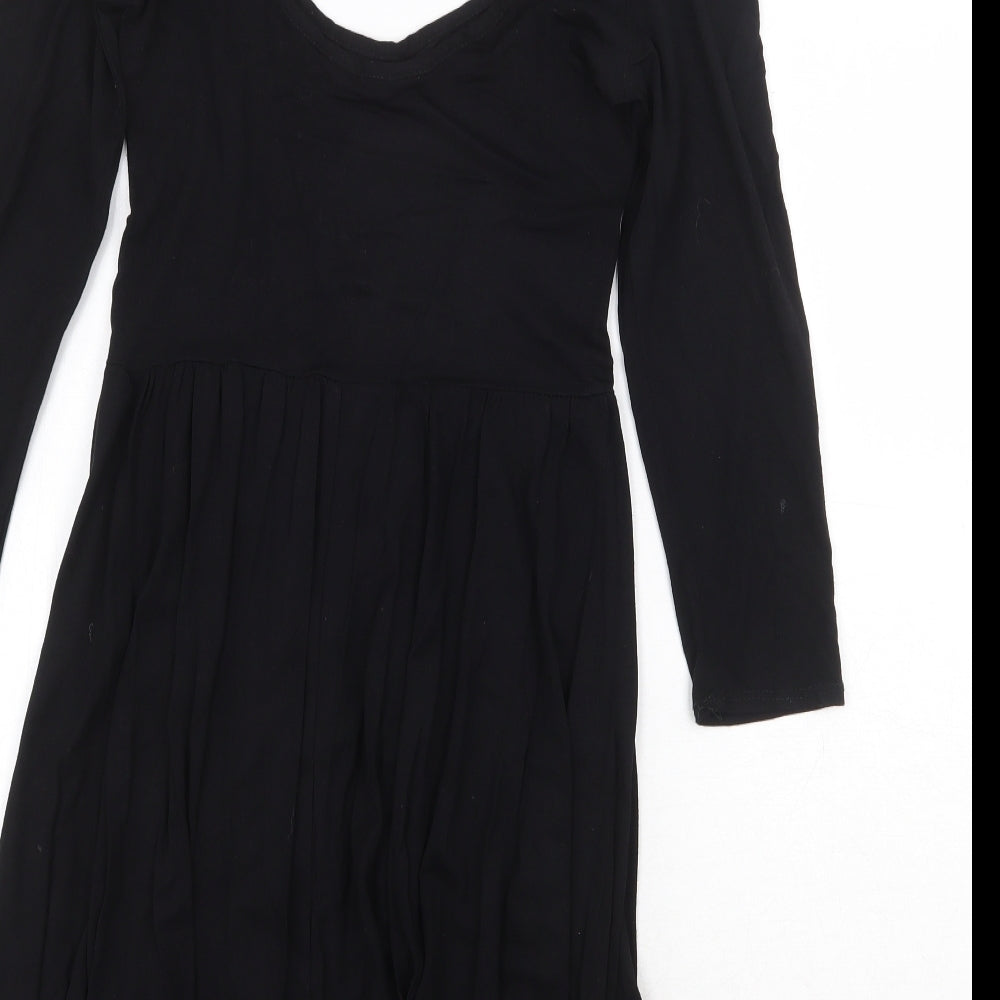 Dorothy Perkins Womens Black Viscose Trapeze & Swing Size 8 Scoop Neck Pullover