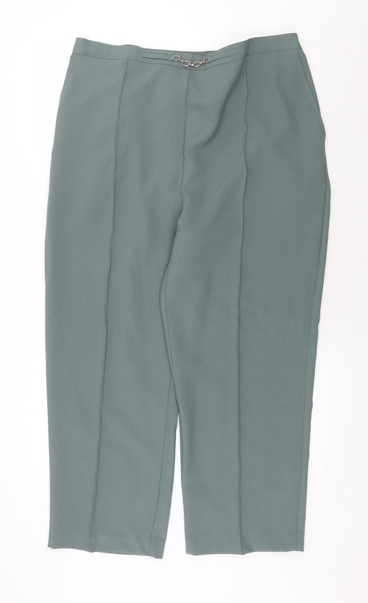 Womens UK Size 20 EWM Regular Fit  Green Trousers