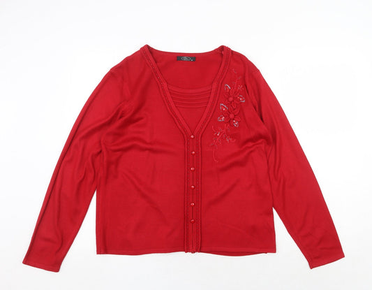 Womens UK Size M Bonmarché Red Pullover Jumper
