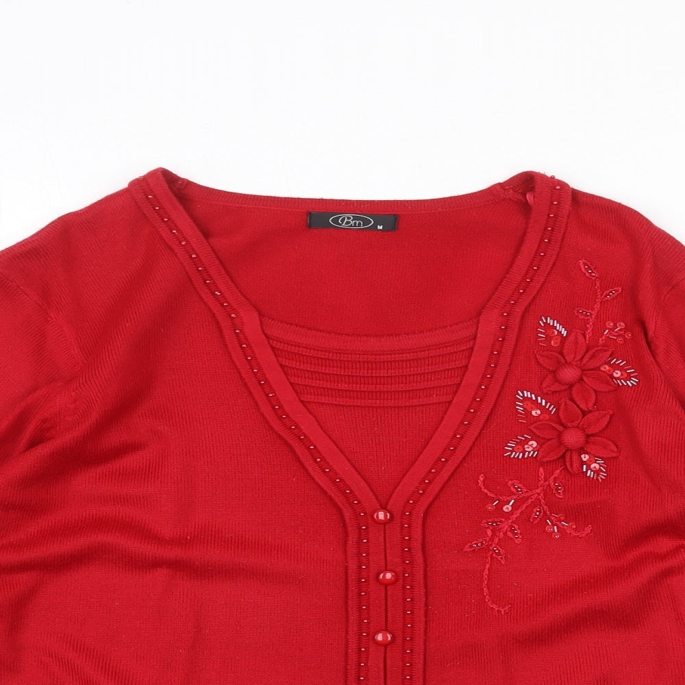 Womens UK Size M Bonmarché Red Pullover Jumper