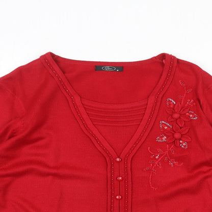 Womens UK Size M Bonmarché Red Pullover Jumper
