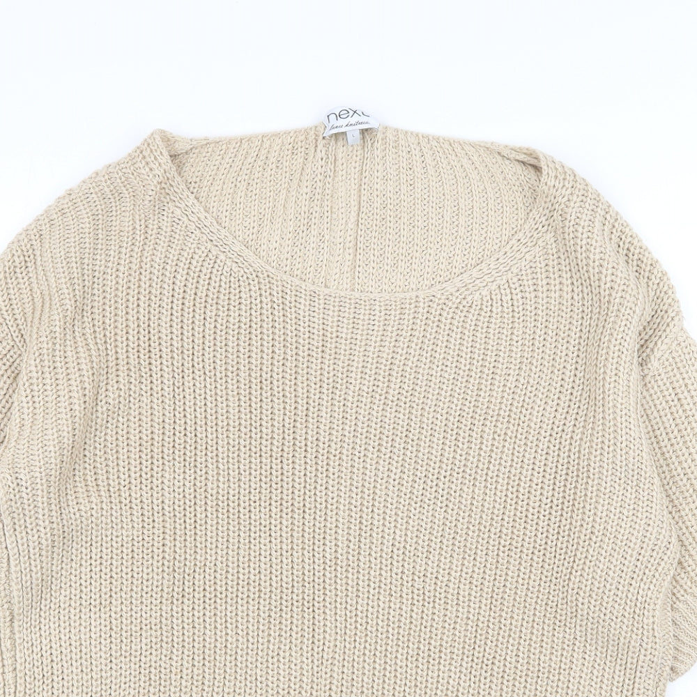 Womens UK Size L NEXT Beige Pullover Jumper