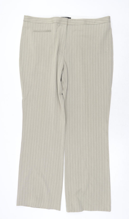 Womens UK Size 40 in South Regular Fit Dress Pants Beige Trousers