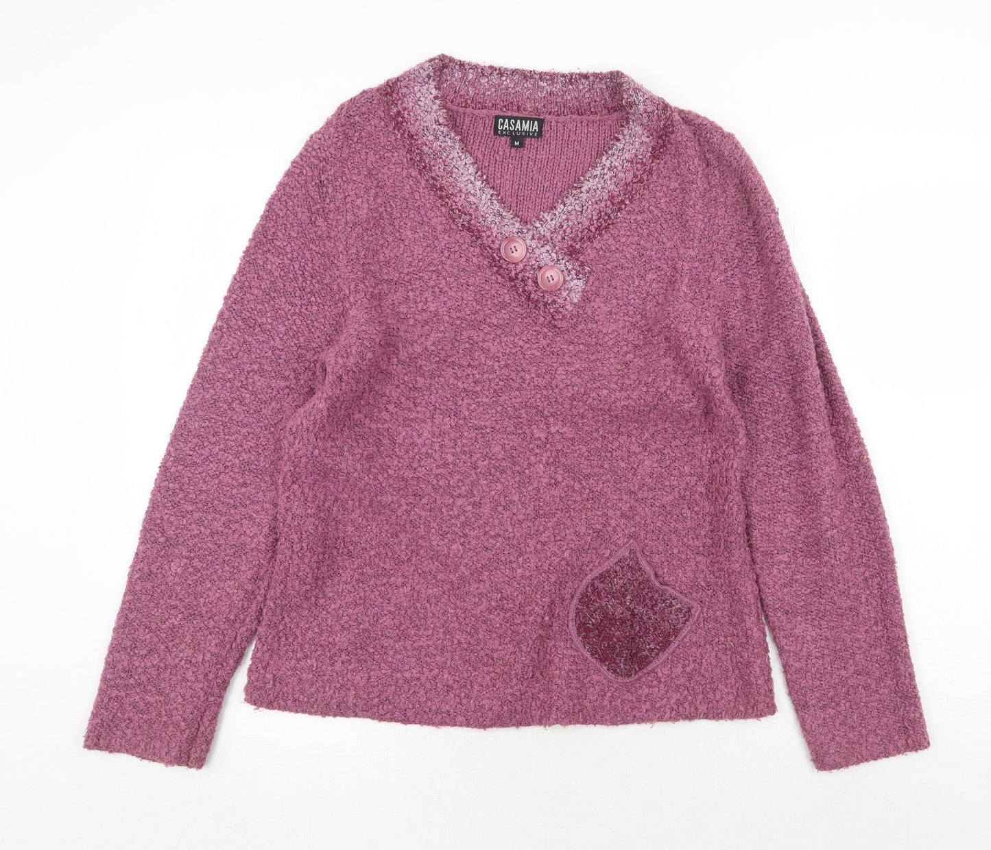 Womens UK Size M CASAMIA Purple Pullover Jumper