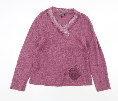 Womens UK Size M CASAMIA Purple Pullover Jumper