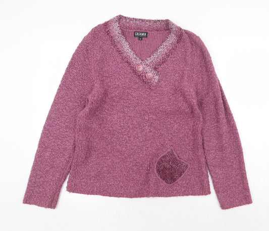 Womens UK Size M CASAMIA Purple Pullover Jumper