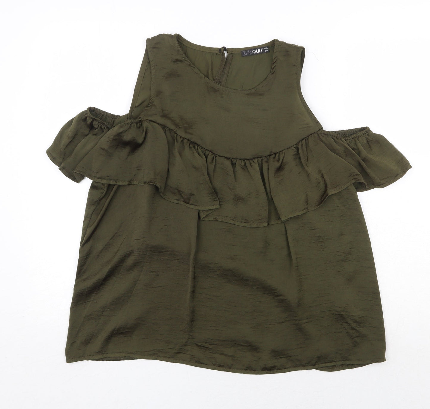 Quiz Womens Green Polyester Basic Tank Size 14 Round Neck