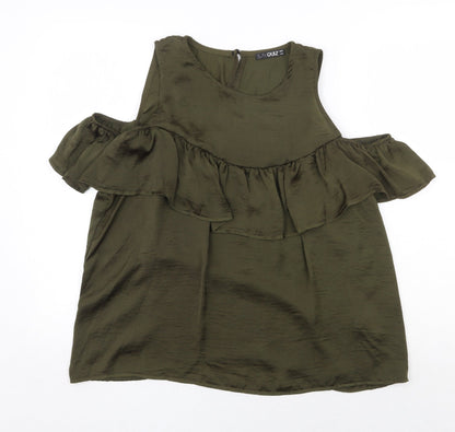 Quiz Womens Green Polyester Basic Tank Size 14 Round Neck
