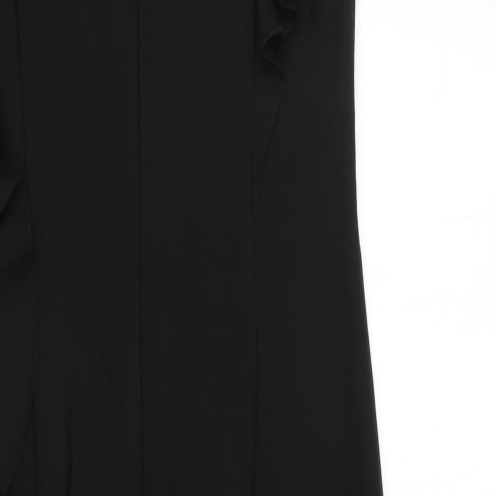 NEXT Womens Black Polyester A-Line Size 6 Round Neck Zip