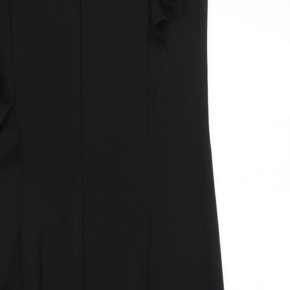 NEXT Womens Black Polyester A-Line Size 6 Round Neck Zip