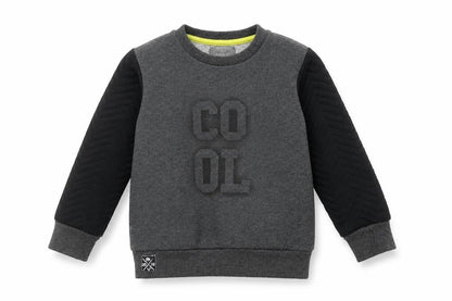 Mini V Boys Grey Cotton Pullover Sweatshirt Size 3-4 Years Pullover - Cool
