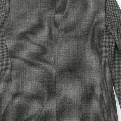 The British Tailor Mens Grey Geometric Wool Jacket Suit Jacket Size 42 Regular
