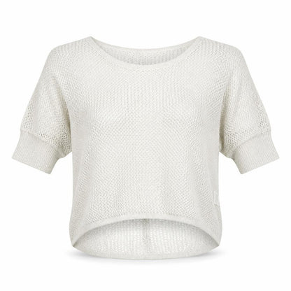 Novo Style Womens Ivory Round Neck Cotton Pullover Jumper Size 10