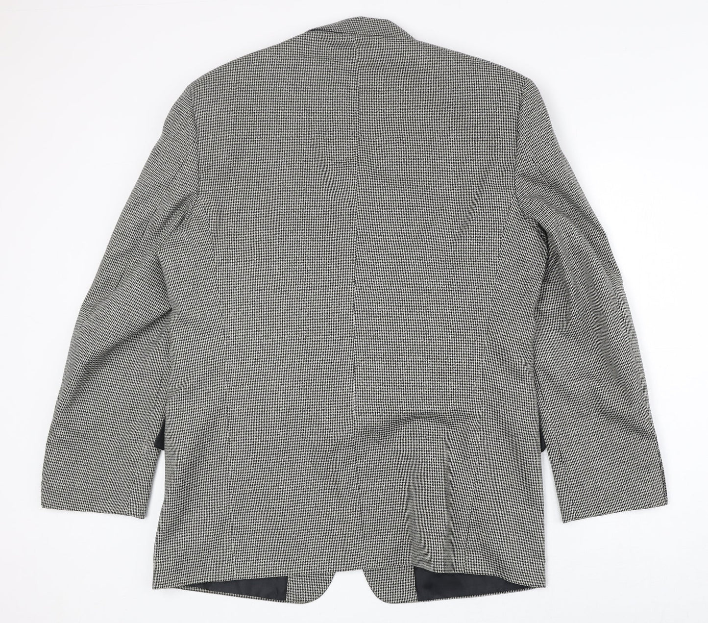 Avenue Mens Grey Geometric Polyester Jacket Suit Jacket Size 42 Regular