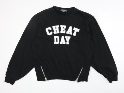 Primark Womens Black Cotton Pullover Sweatshirt Size M Pullover - Cheat Day