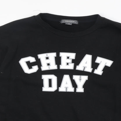 Primark Womens Black Cotton Pullover Sweatshirt Size M Pullover - Cheat Day