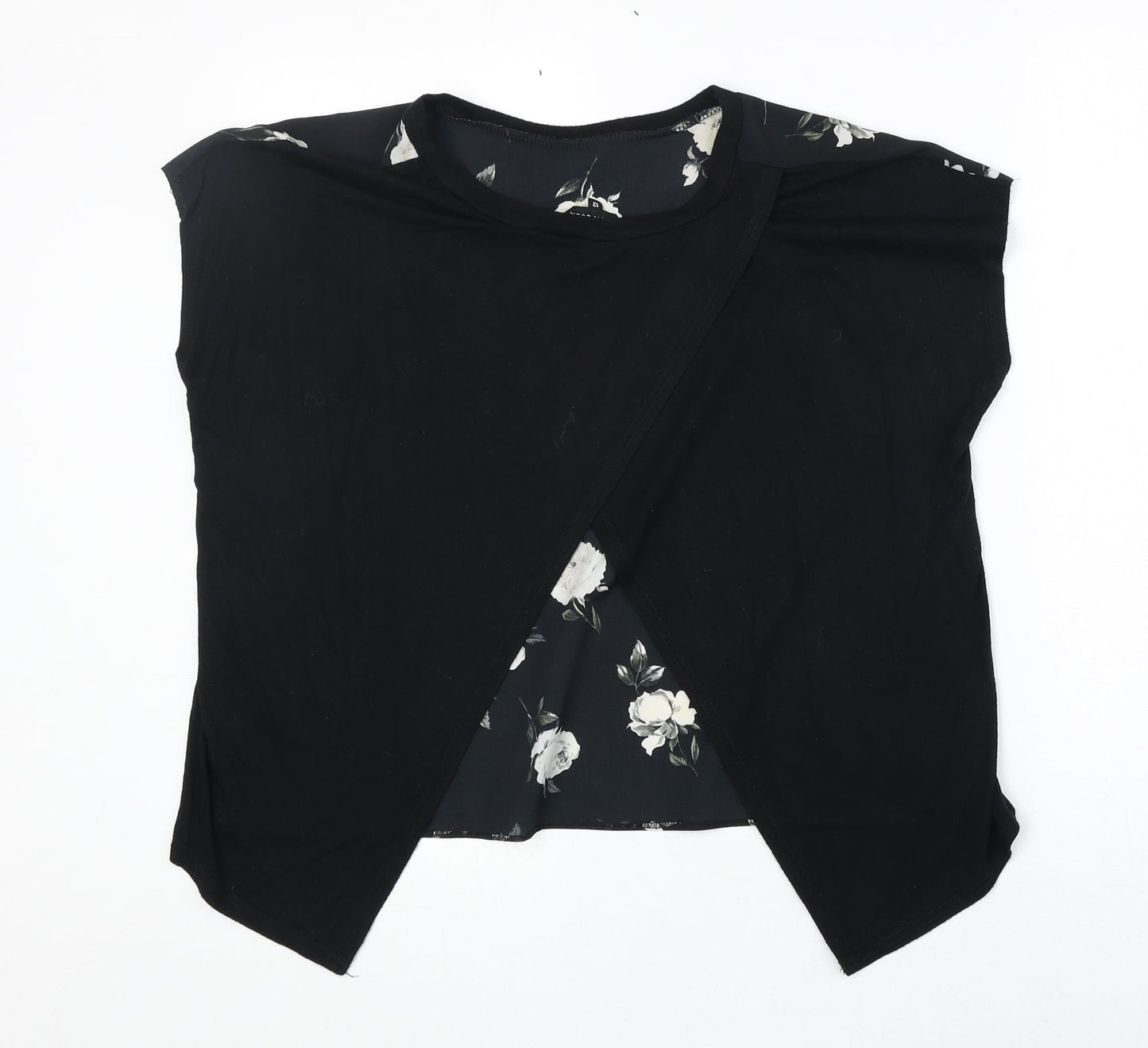 Womens UK Size 12 New Look Black Basic Blouse