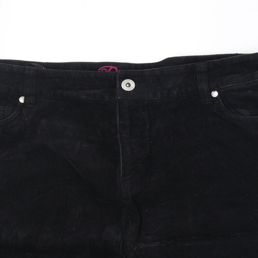 Betty Womens Black Cotton A-Line Skirt Size 12 Zip