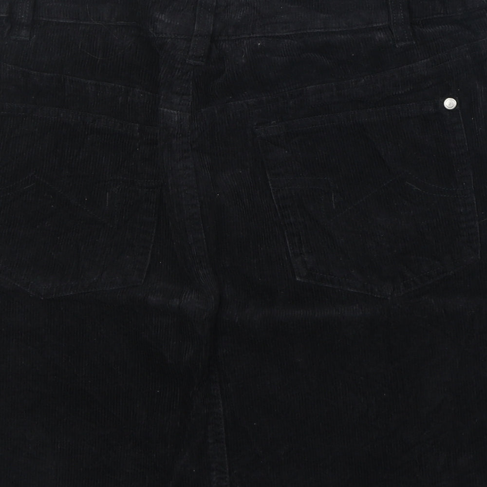 Betty Womens Black Cotton A-Line Skirt Size 12 Zip