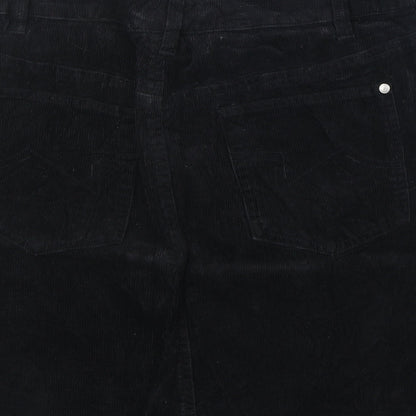 Betty Womens Black Cotton A-Line Skirt Size 12 Zip
