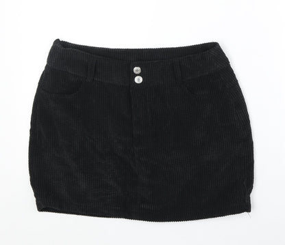 SheIn Womens Black Polyester Mini Skirt Size L Zip