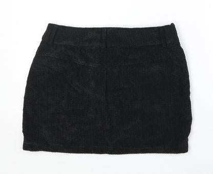 SheIn Womens Black Polyester Mini Skirt Size L Zip