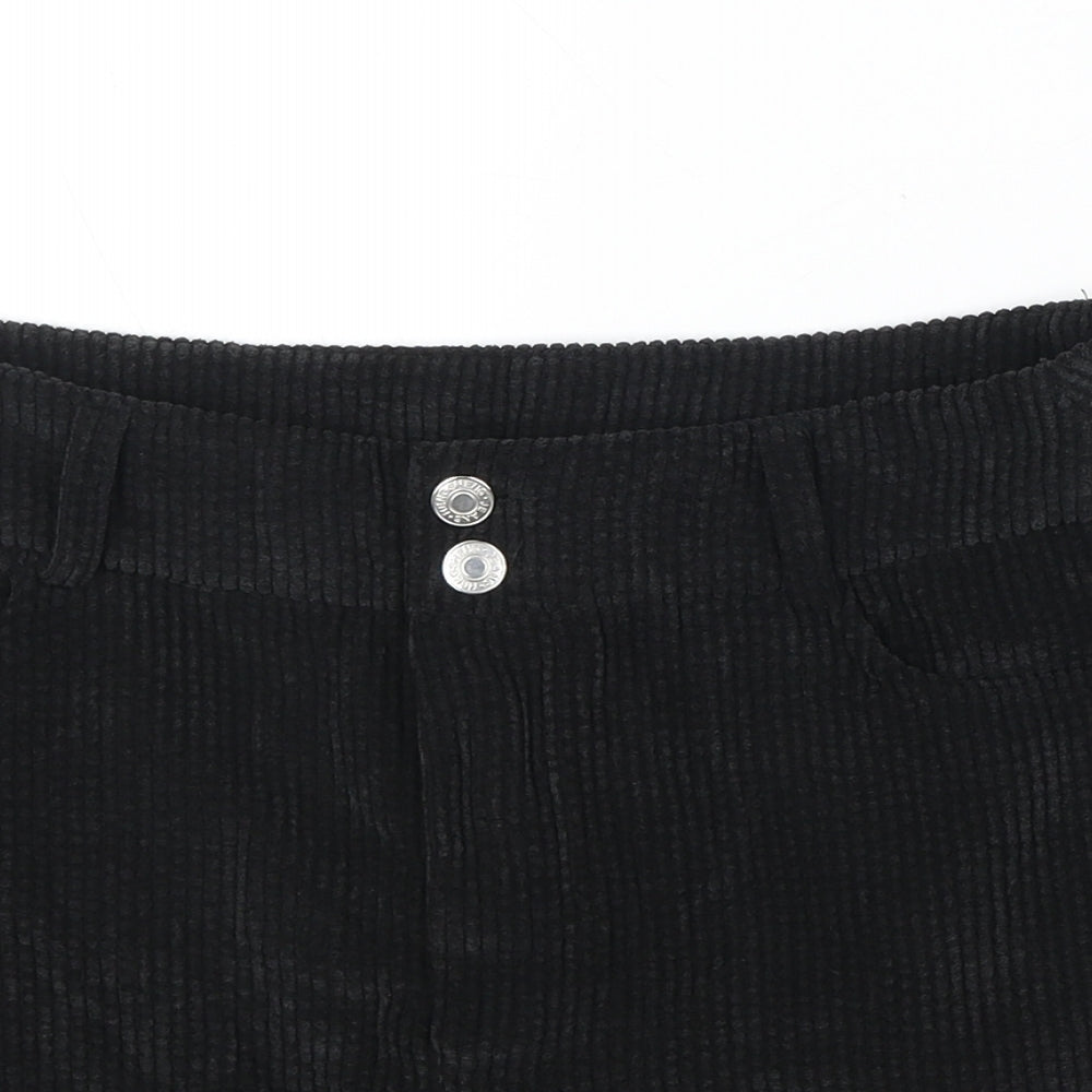 SheIn Womens Black Polyester Mini Skirt Size L Zip