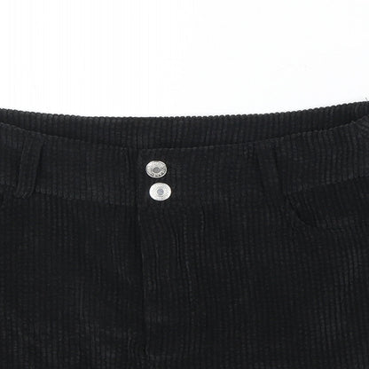 SheIn Womens Black Polyester Mini Skirt Size L Zip