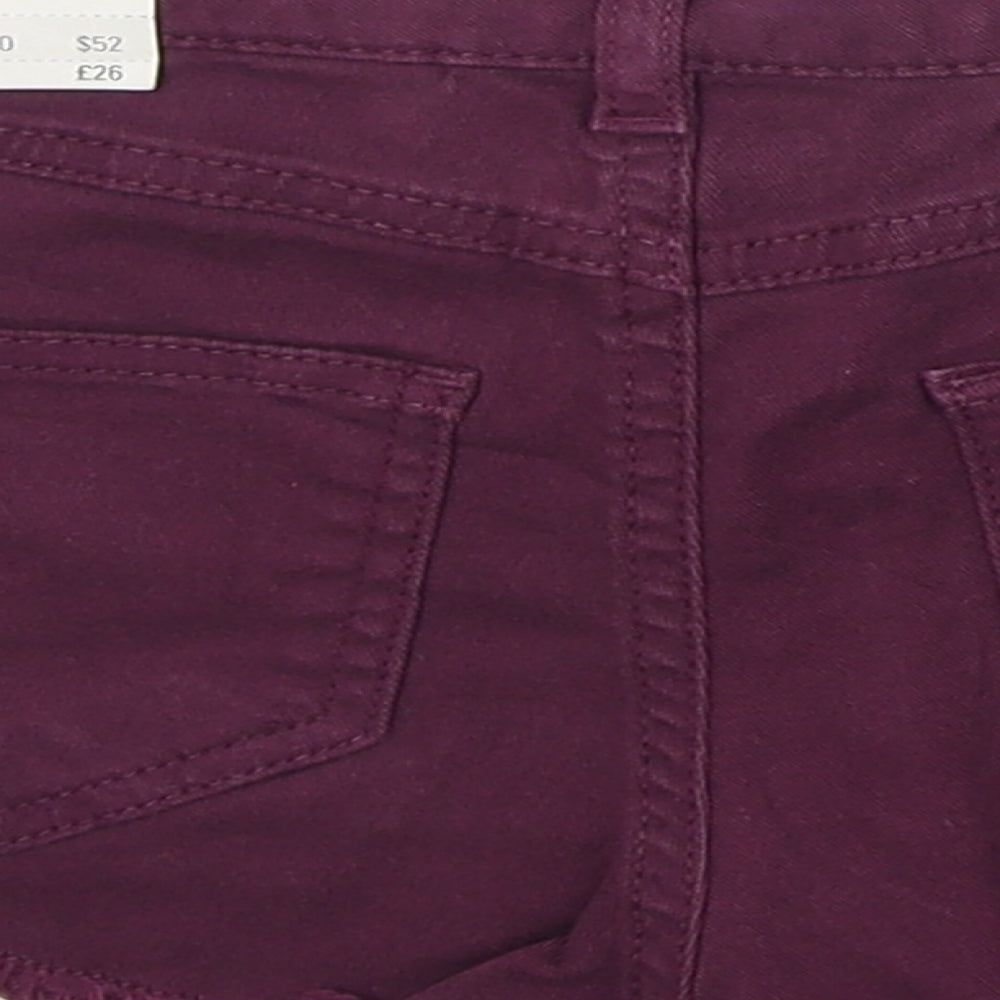 Topshop Womens Purple Cotton Cut-Off Shorts Size 25 in Regular Zip