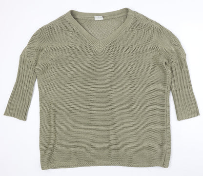 Womens UK Size M Noisy may Green Pullover Jumper