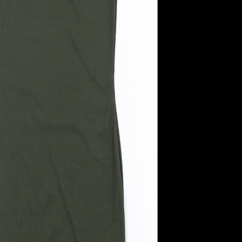 PRETTYLITTLETHING Womens Green Polyester Bodycon Size 8 Round Neck Pullover