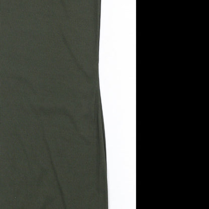 PRETTYLITTLETHING Womens Green Polyester Bodycon Size 8 Round Neck Pullover