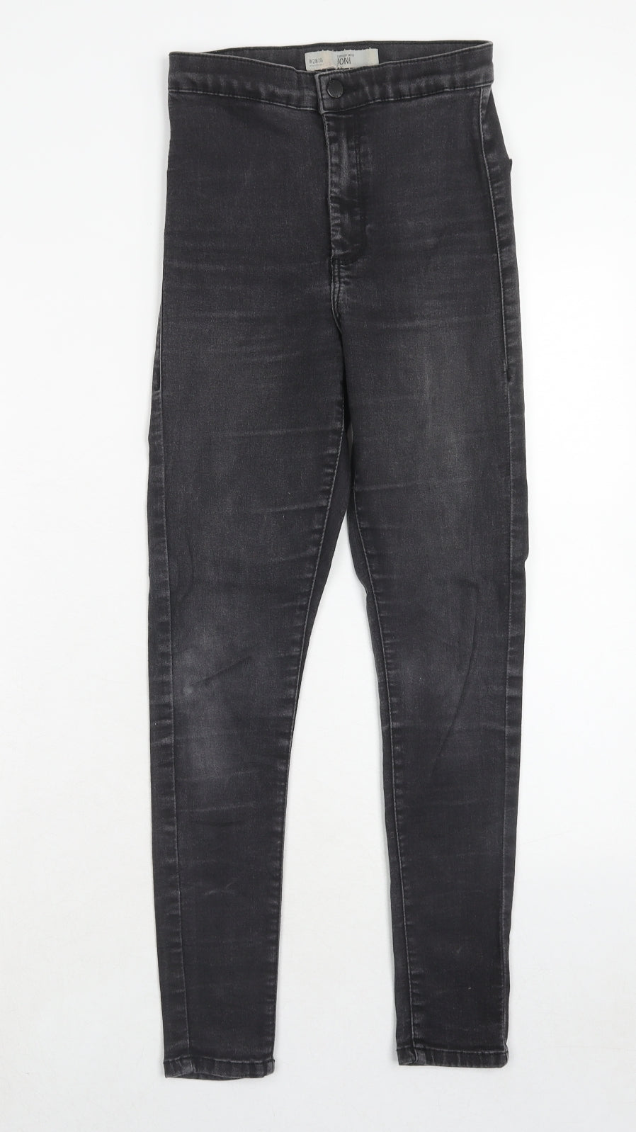 Topshop Womens Black Cotton Jegging Jeans Size 28 in L30 in Regular Zip