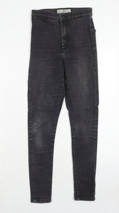 Topshop Womens Black Cotton Jegging Jeans Size 28 in L30 in Regular Zip